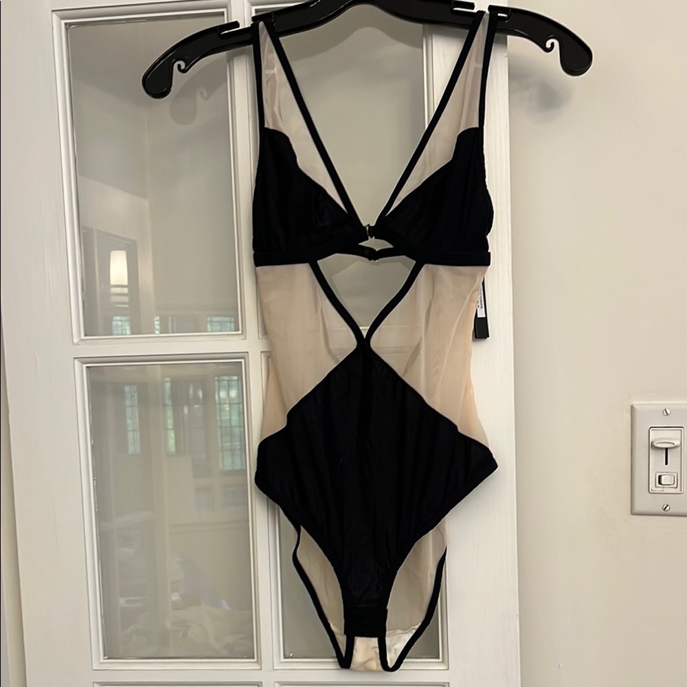 Gooseberry Intimates Black and Cream with Strappy Design